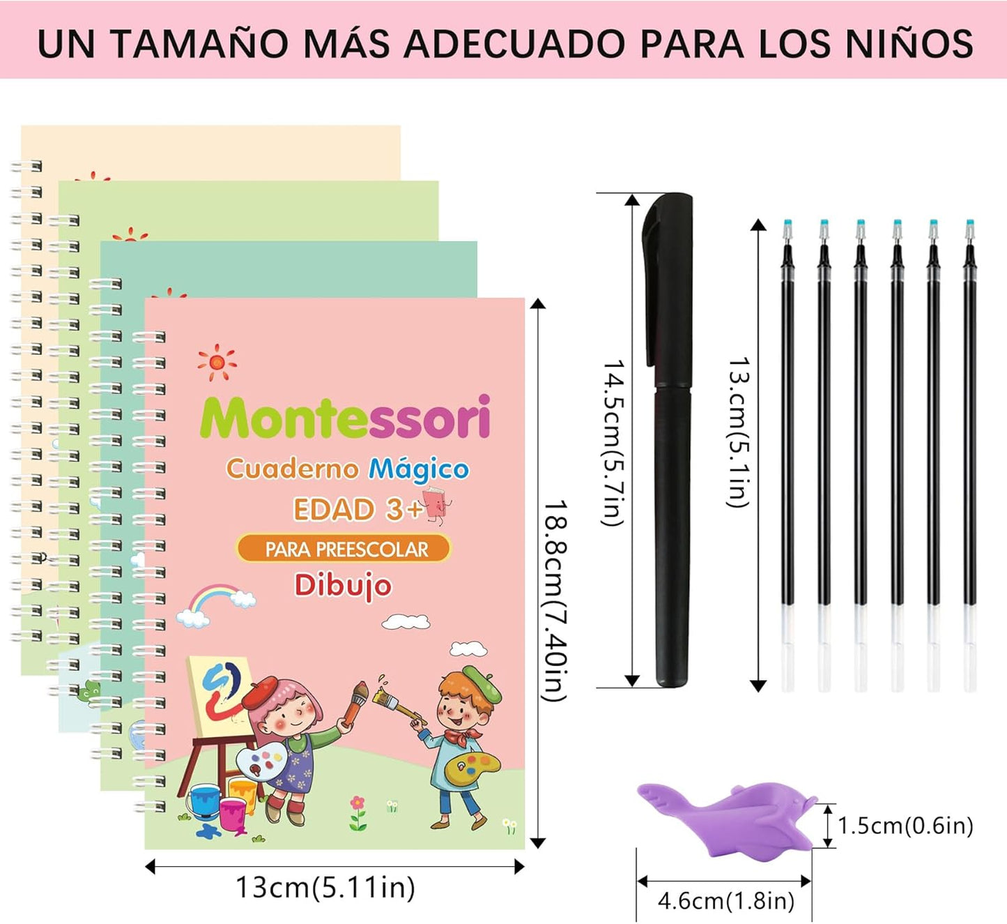PACK CUADERNOS MÁGICOS MONTESSORI™ (3+1 GRATIS)