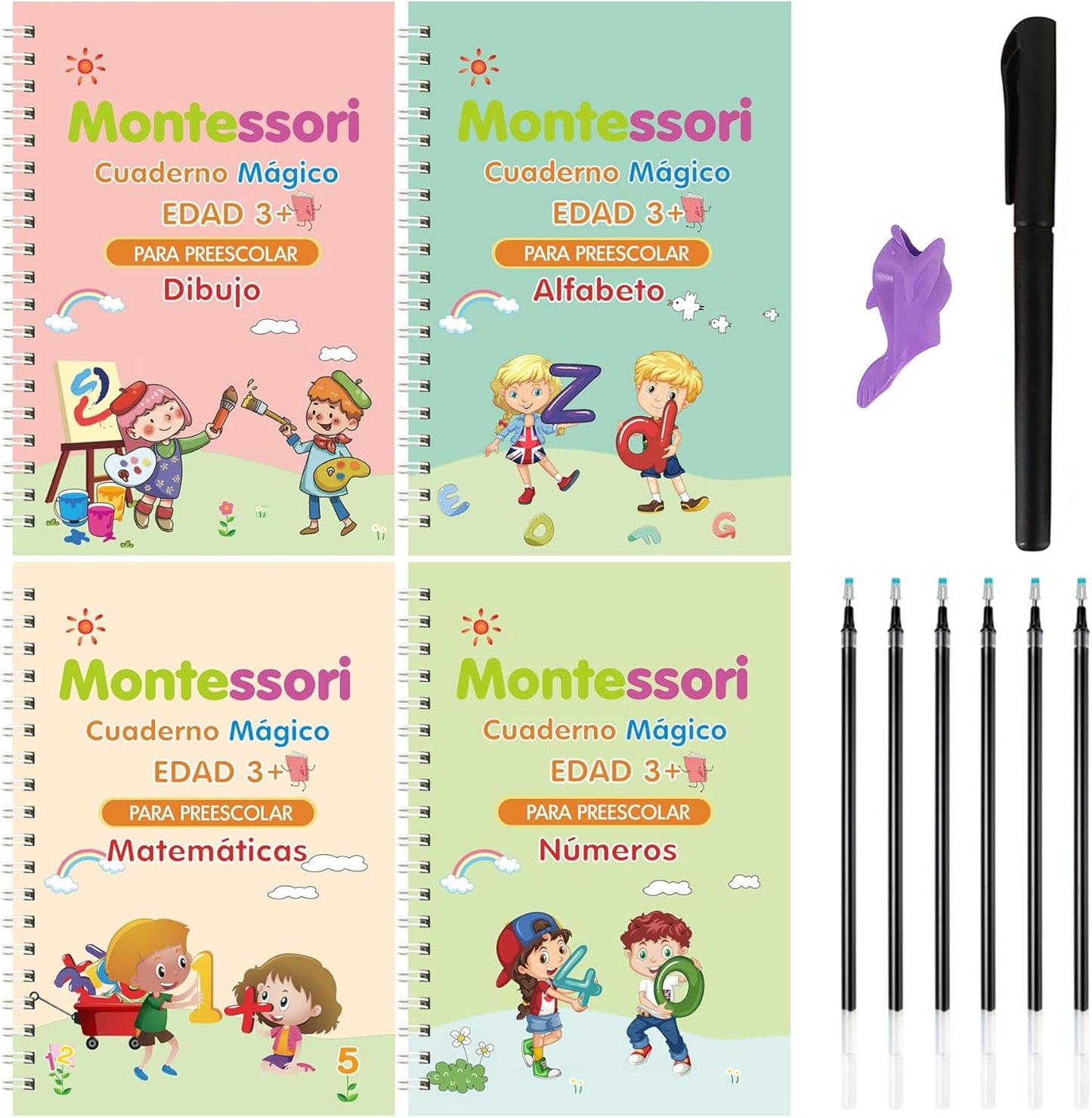 PACK CUADERNOS MÁGICOS MONTESSORI™ (3+1 GRATIS)