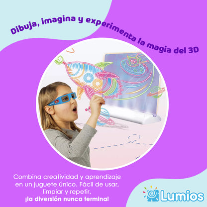 PIZARRA 3D CON GAFAS INCLUIDAS