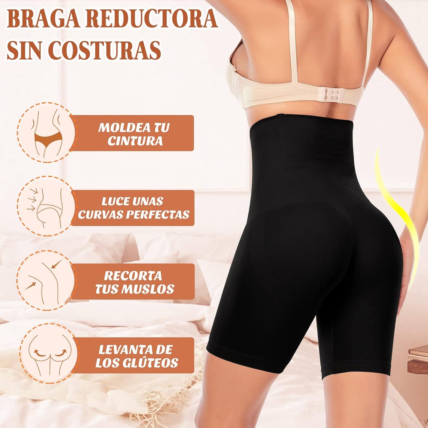 Faja Reductora sin costuras Negro y Beige + Envío GRATIS 🎁