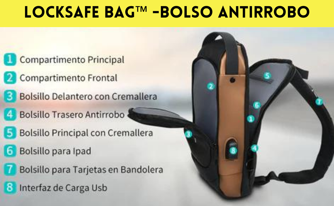 LOCKSAFE BAG™ Bolso con Sistema Antirrobo