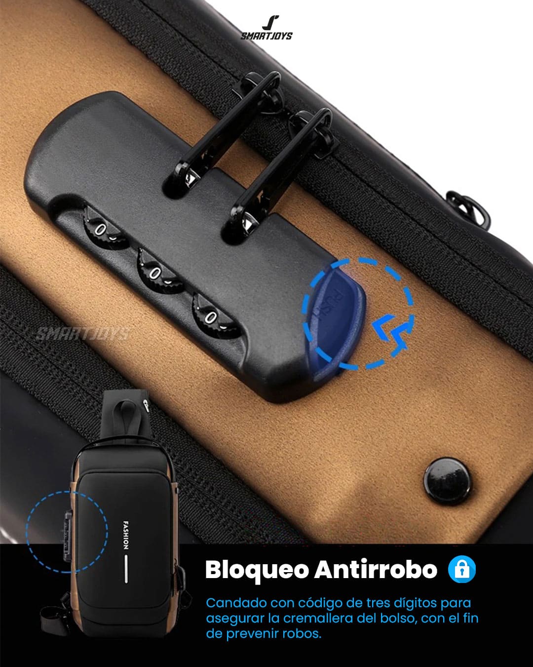 LOCKSAFE BAG™ Bolso con Sistema Antirrobo