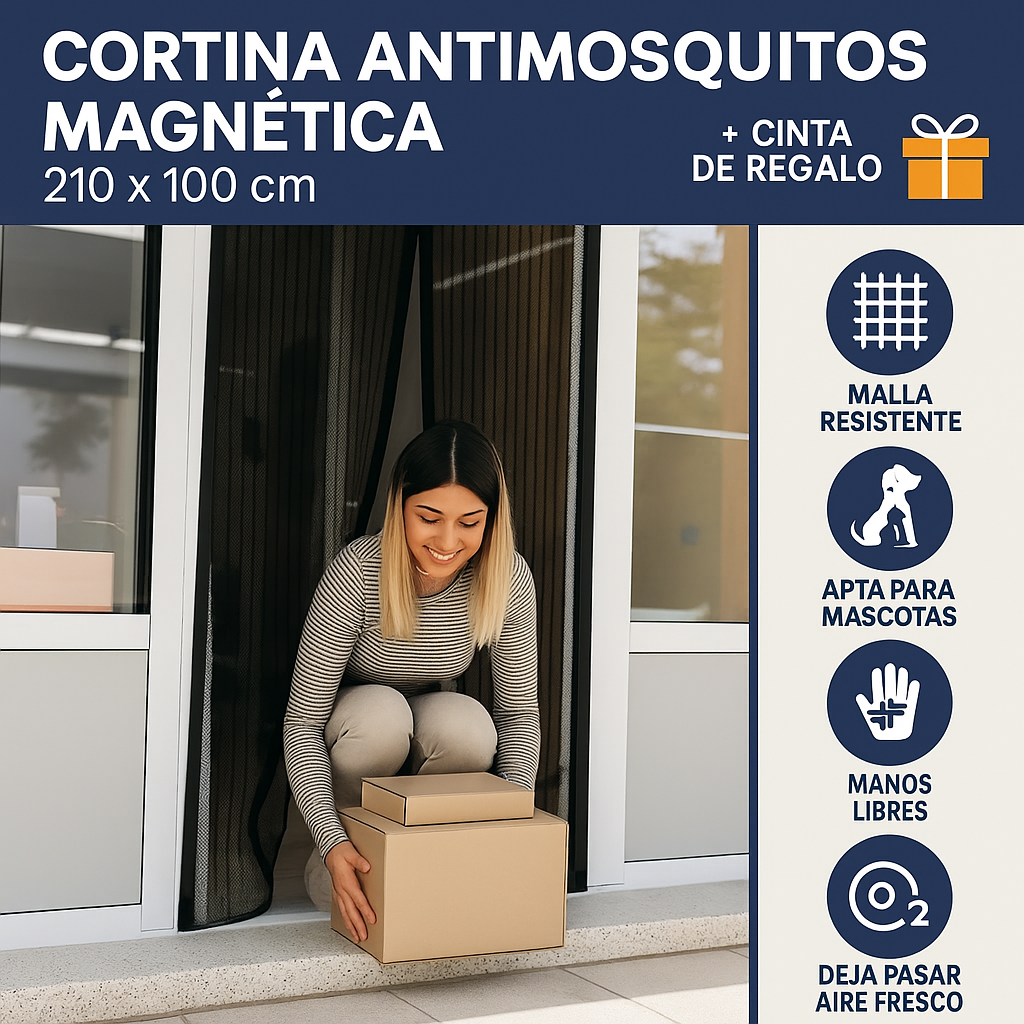 Cortina Magnética Antimosquitos AIRFLOW™ + Cinta de reparación GRATIS