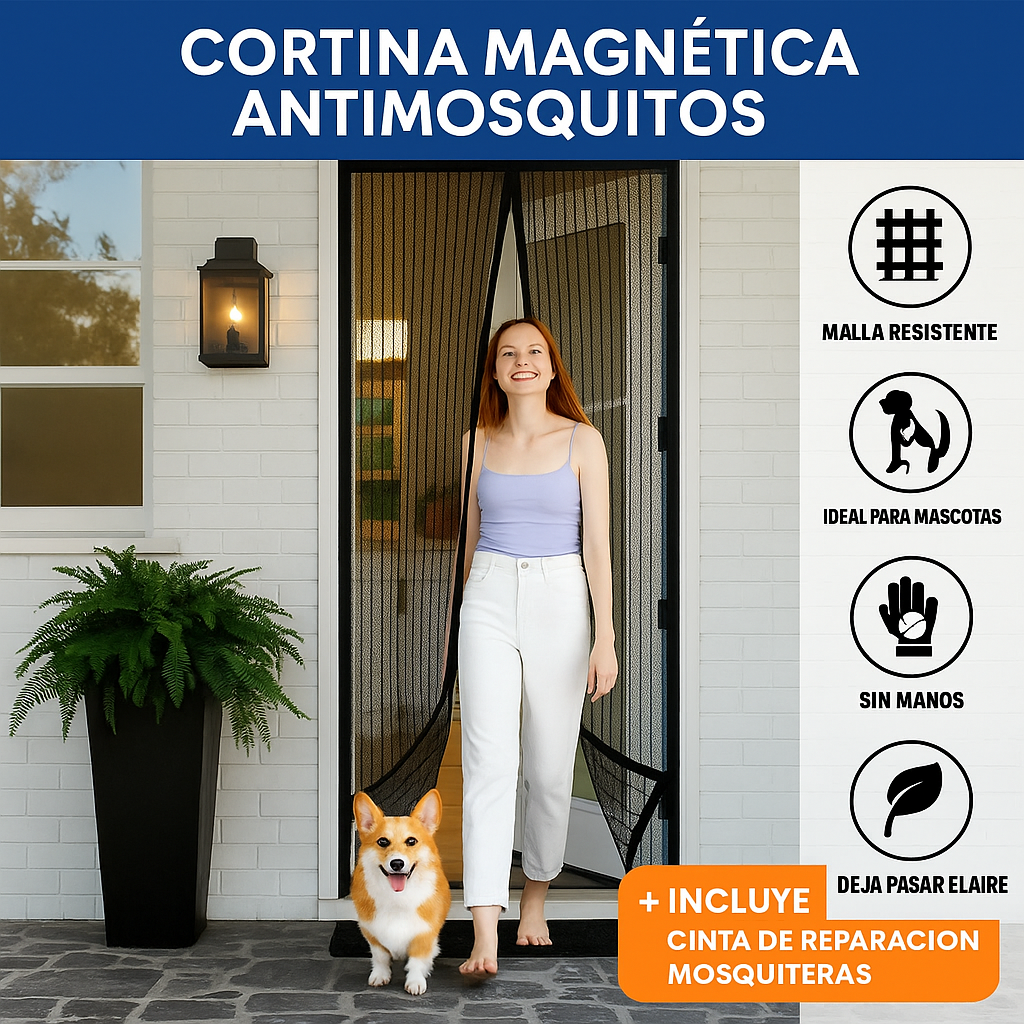 Cortina Magnética Antimosquitos AIRFLOW™ + Cinta de reparación GRATIS